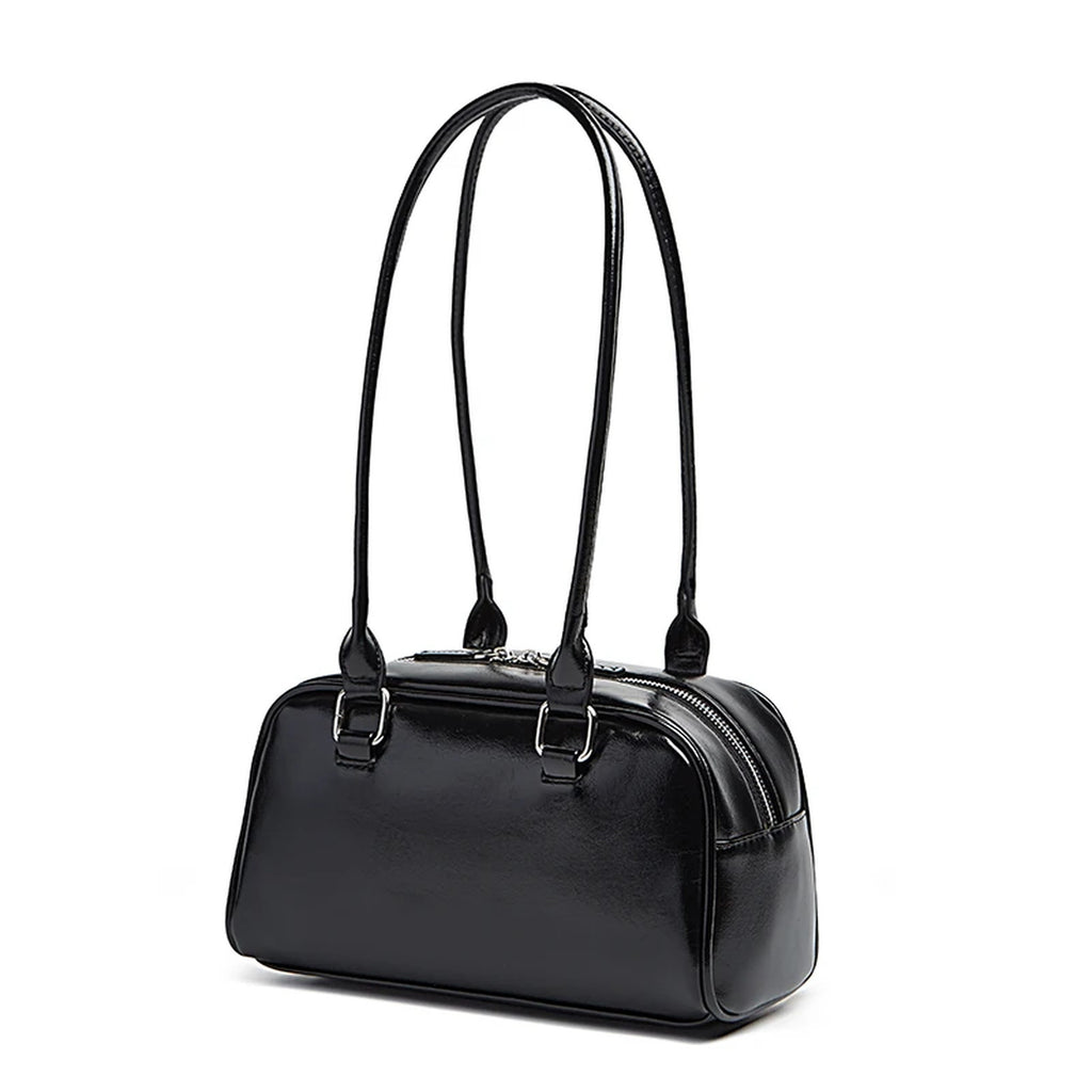 Bolso de hombro estilo Boston · 25 cm · dos bolsillos de solapa