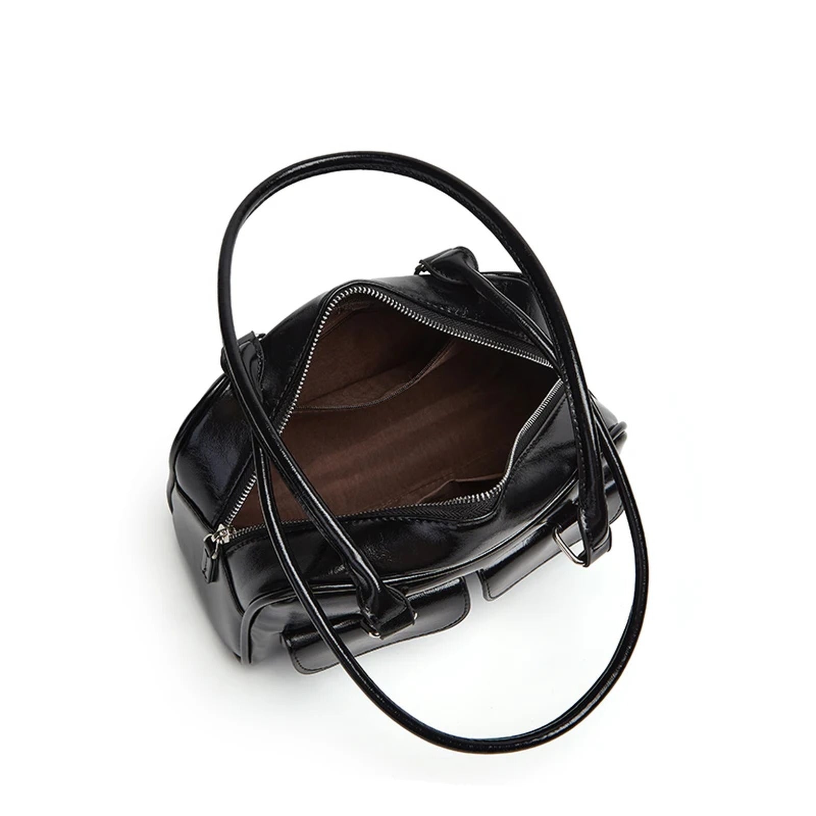 Bolso de hombro estilo Boston · 25 cm · dos bolsillos de solapa