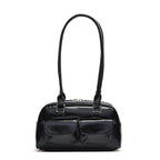 Bolso de hombro estilo Boston · 25 cm · dos bolsillos de solapa