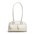 Bolso de hombro estilo Boston · 25 cm · dos bolsillos de solapa