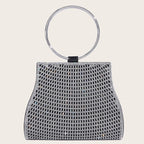 Bolso de fiesta con pedrería, asa de aro y cadena de 120 cm