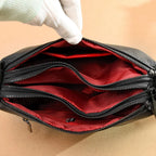 Bolso bandolera de piel vacuna · 3 compartimentos con cremallera