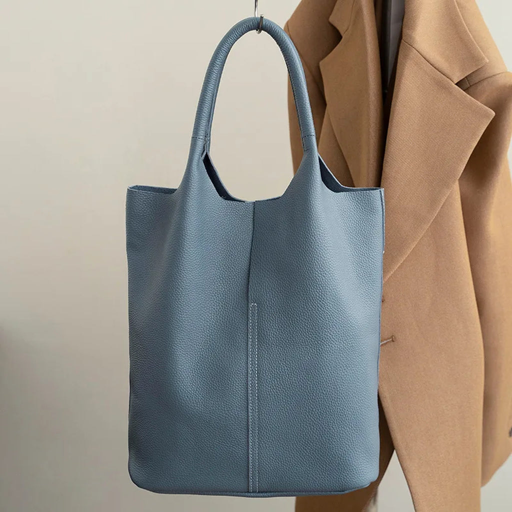 Bolso saco de piel de vacuno de flor entera · bolsa interior extraíble