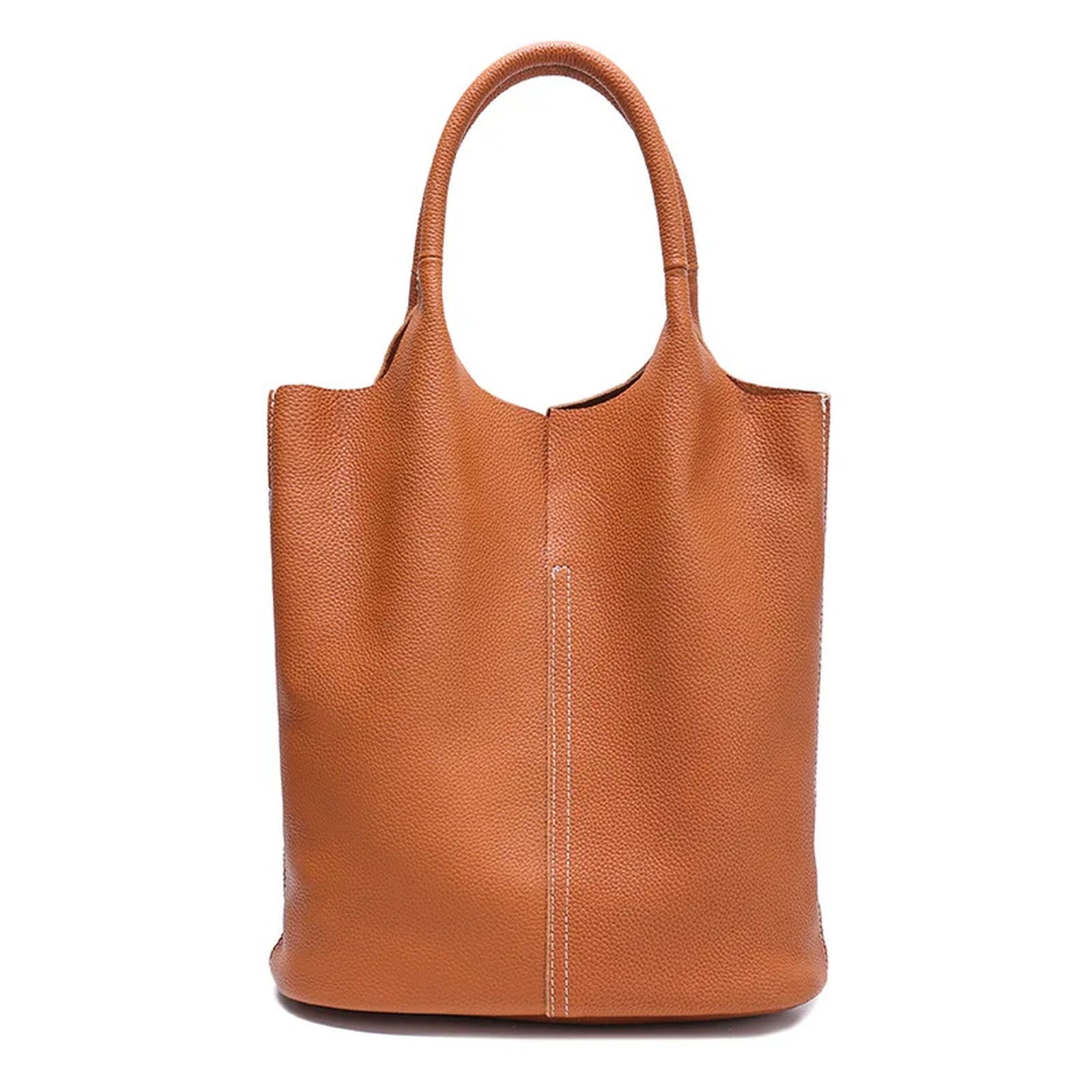 Bolso saco de piel de vacuno de flor entera · bolsa interior extraíble