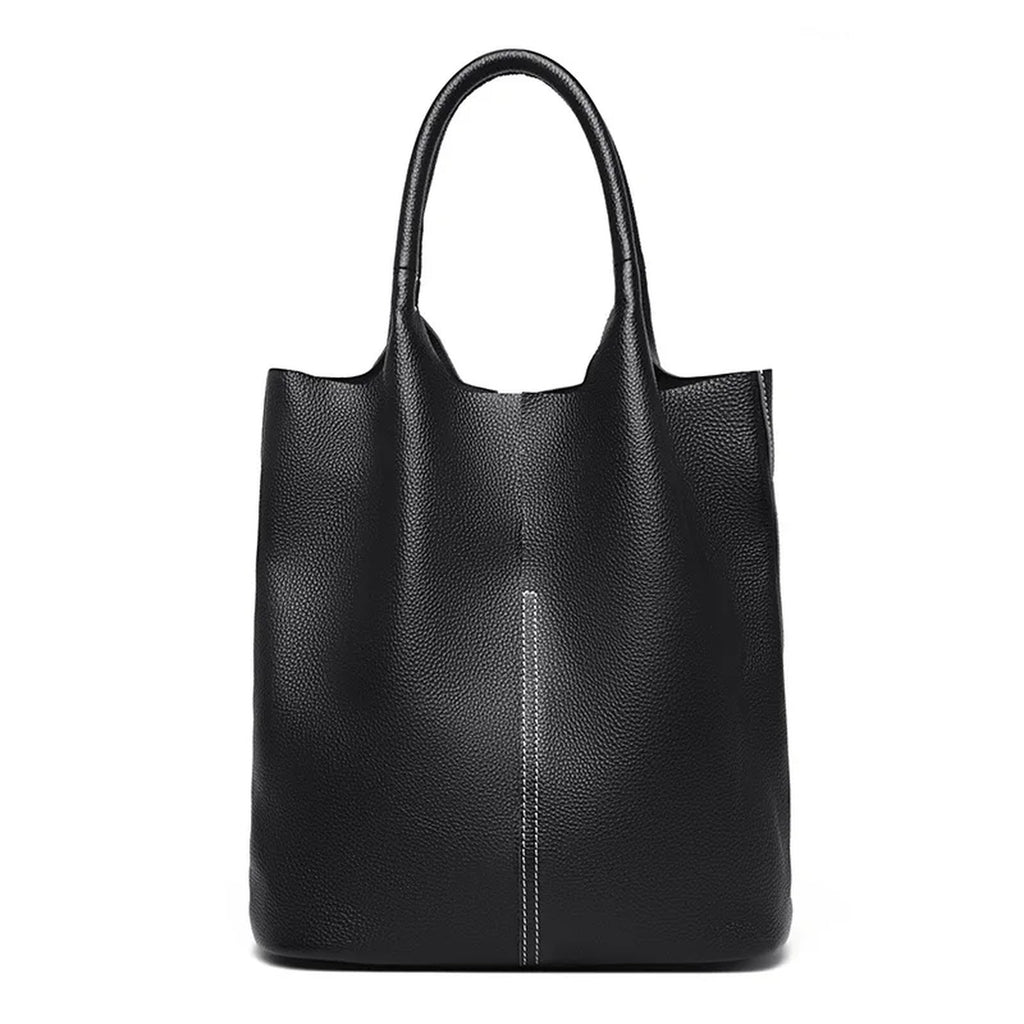 Bolso saco de piel de vacuno de flor entera · bolsa interior extraíble