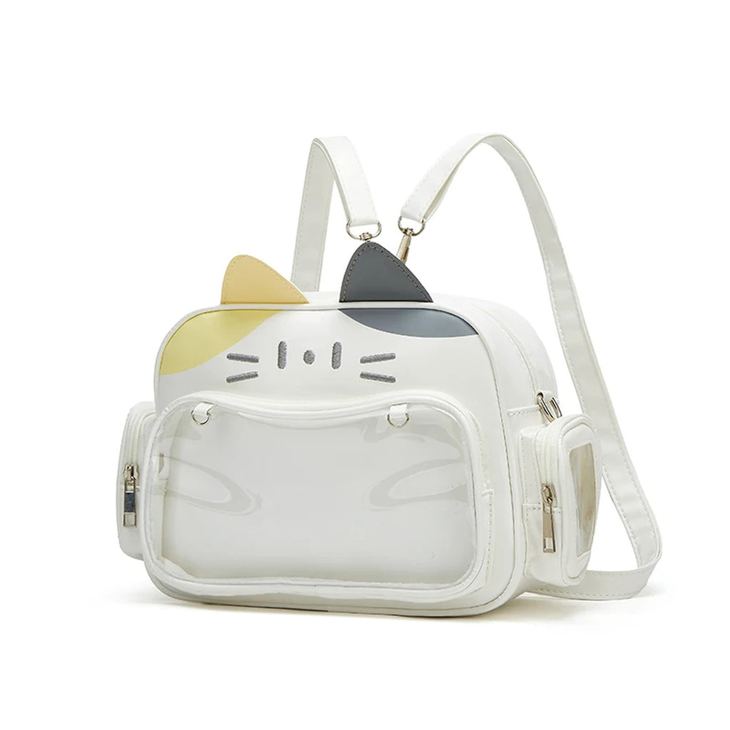 Mini mochila de gato 2 en 1 · ventana transparente y bandolera