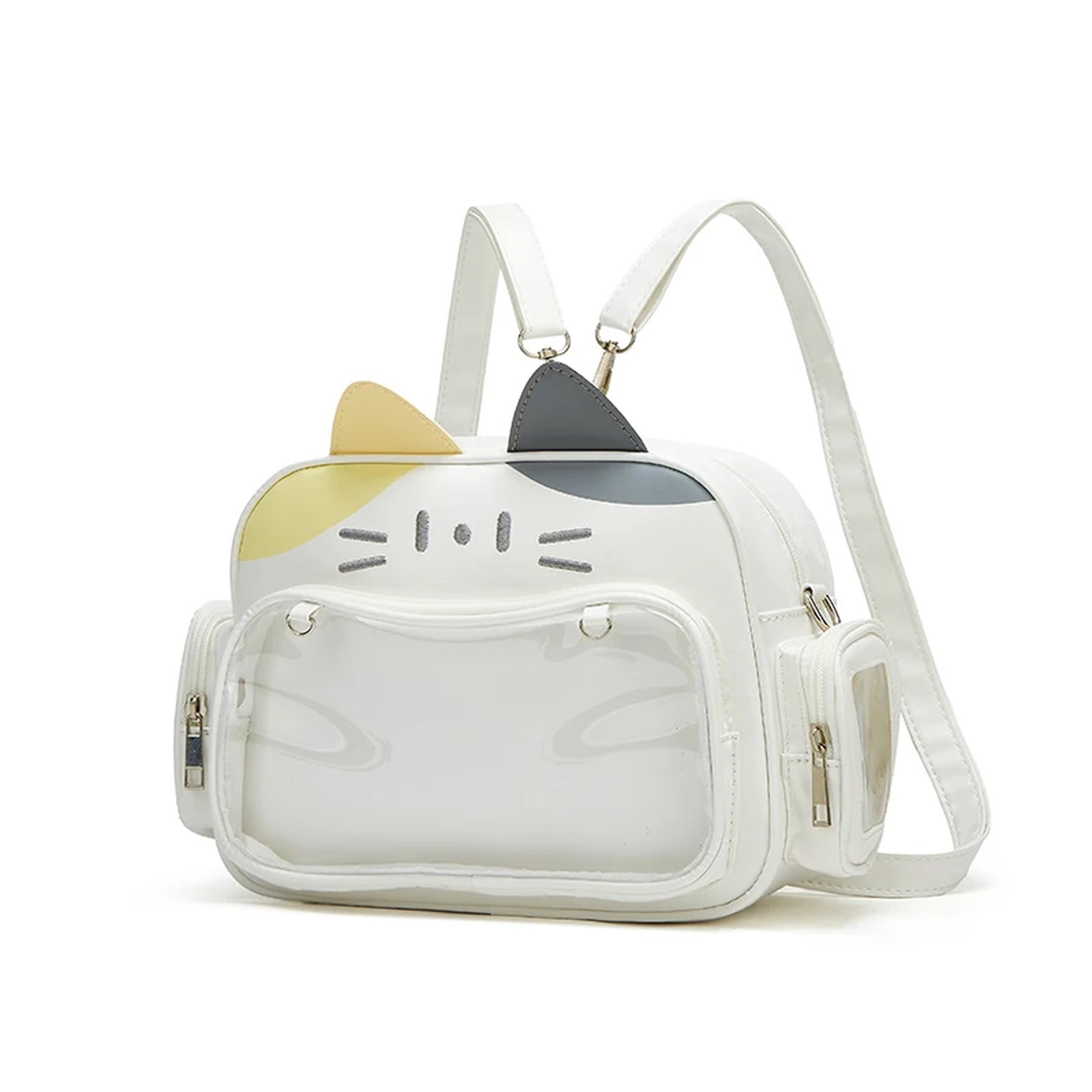Mini mochila de gato 2 en 1 · ventana transparente y bandolera