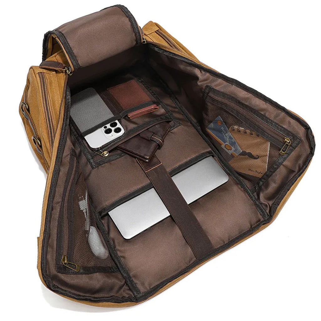 Mochila de viaje en lona encerada · portátil de 15,6"